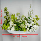 White Green Floral Arrangement Decor