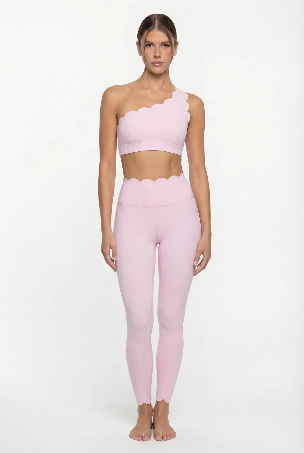 Blush One-Shoulder Yoga Set