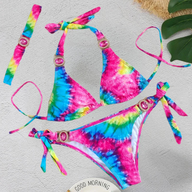 Rhinestone Push-Up Bikini