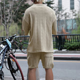 Men Jacquard Shorts Set
