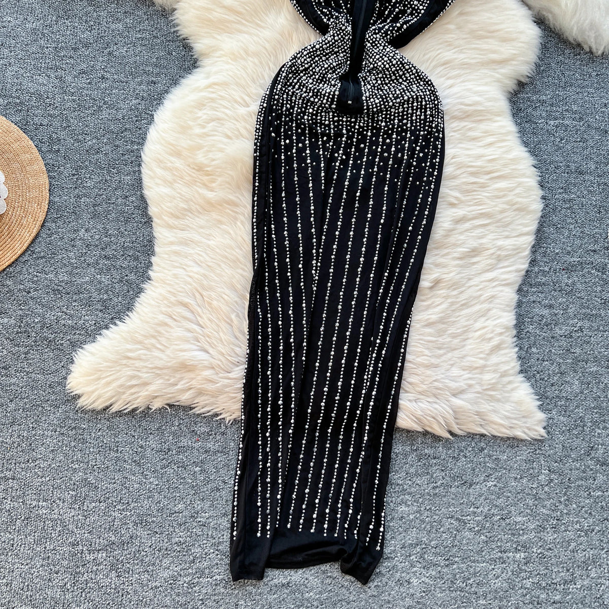 Women's Strapless Beaded Evening Dress