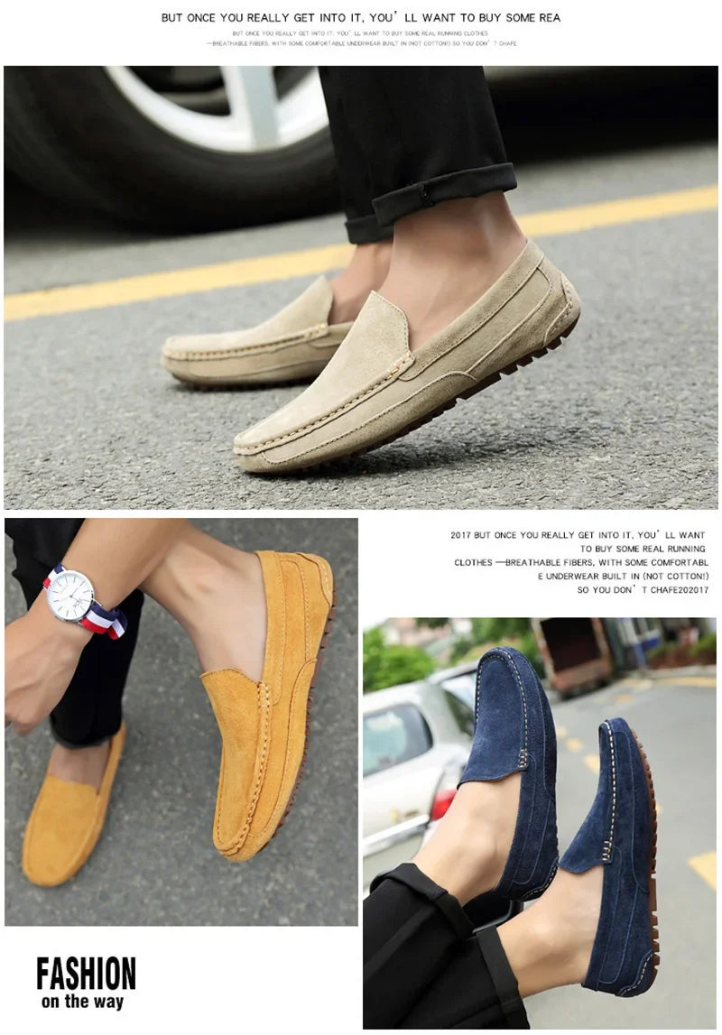 Men’s 2025 Luxury Suede Boat Loafers