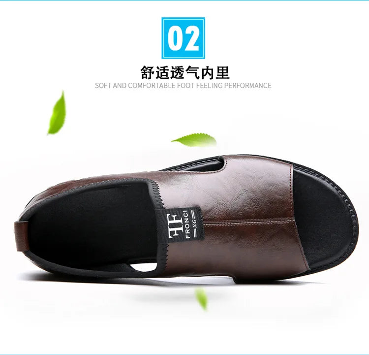 Men’s Leather Summer Beach Sandals 2025