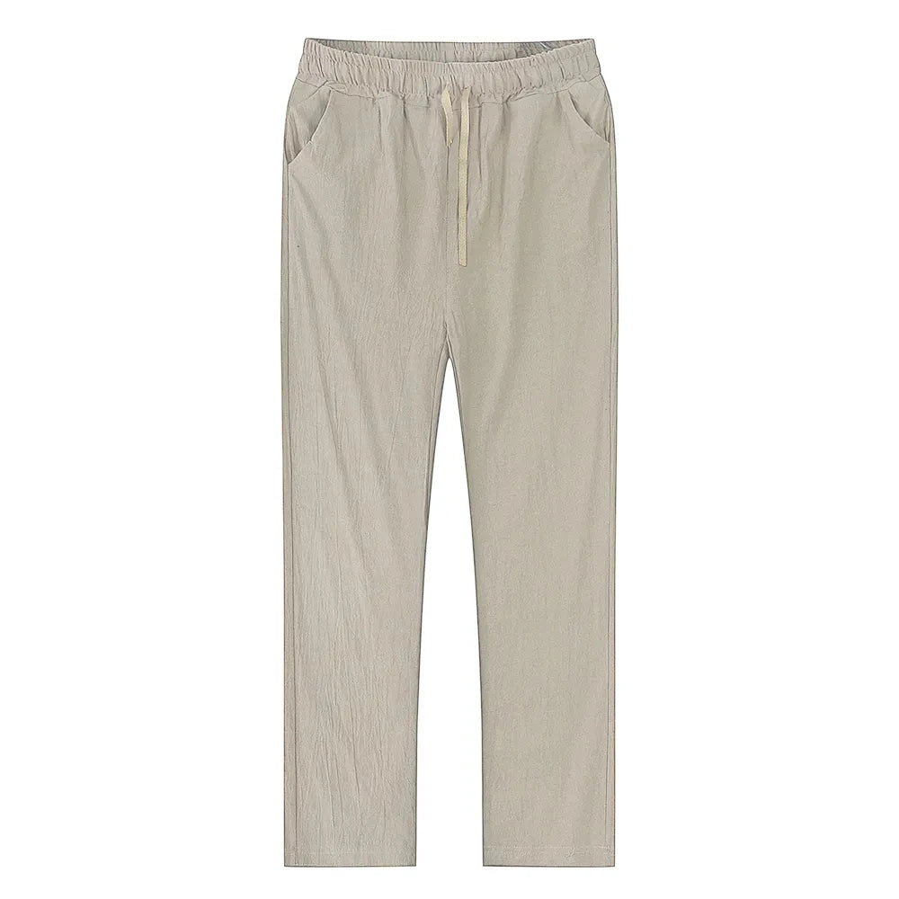 Men’s Solid Linen Trousers