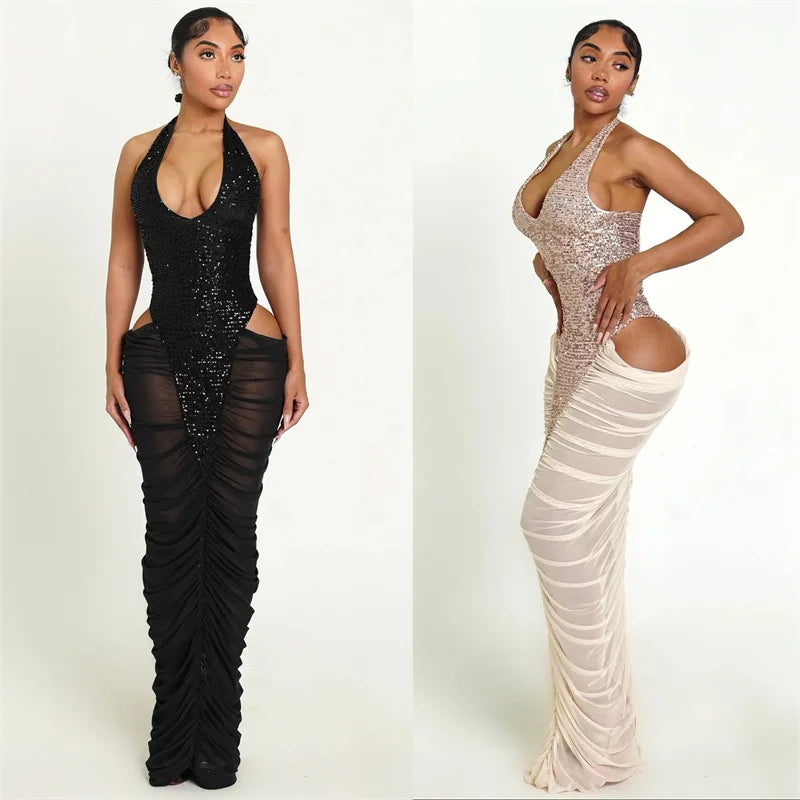 Women's Sequin Bodycon Maxi Dress