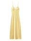 Golden Satin Backless Evening Gown