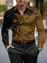 Crimson Floral Dress Shirt