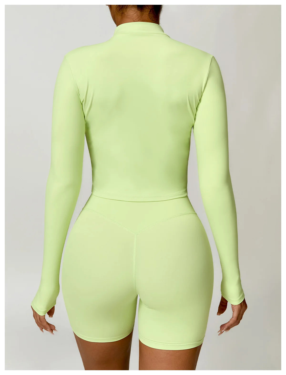 Women's Zip Long Sleeve Yoga Jacket – Gym Push-Up Sportswear Top