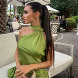 Luxe Satin Halter Evening Gown