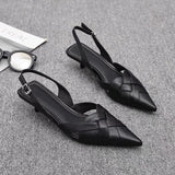 Woven Pointed Toe Heels – Elegant Sandals