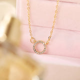 Women’s Golden Crystal Circle Necklace