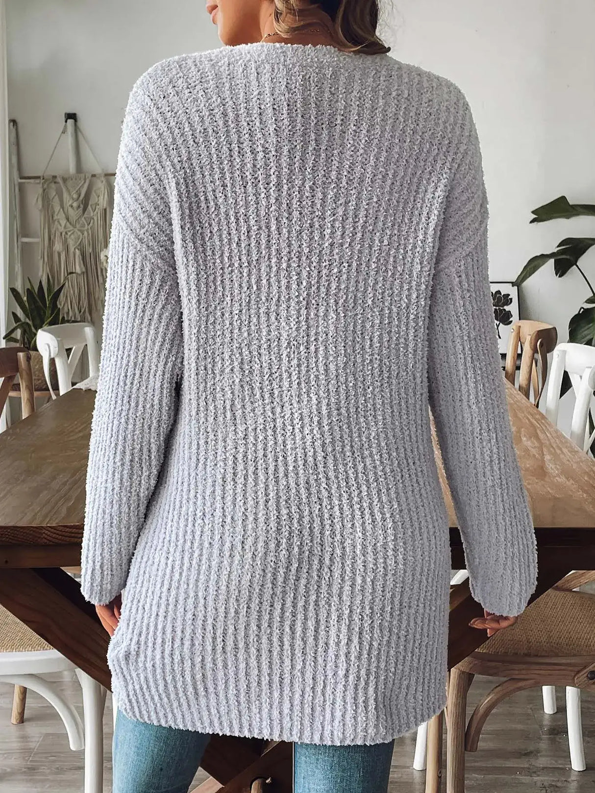Women Long Sleeve Pocket Knit Cardigan
