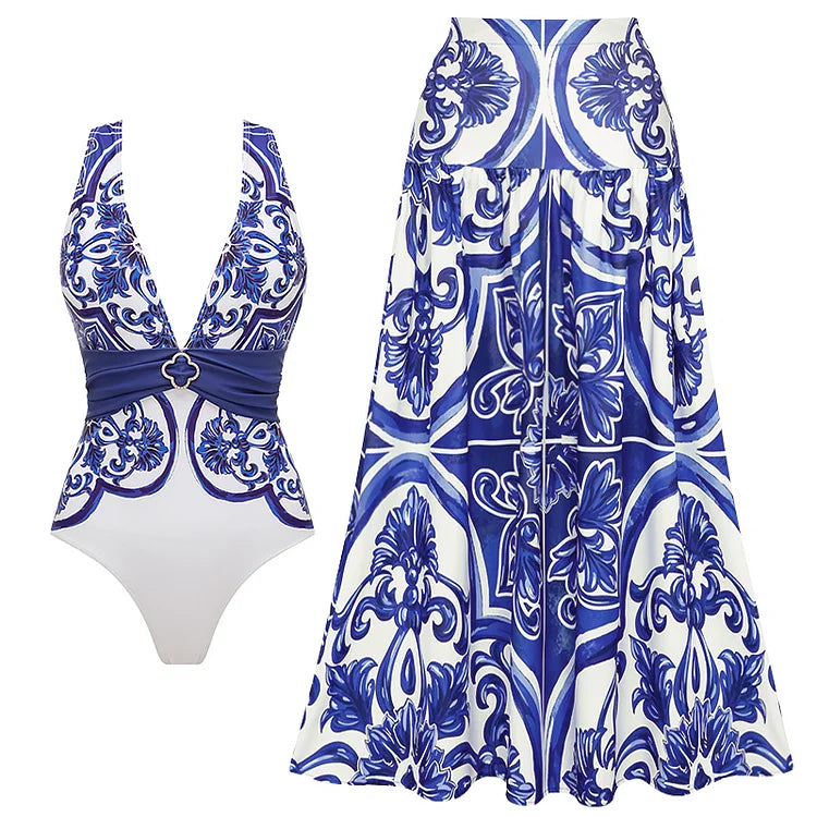Vintage Print One Piece
