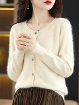 Women Mink Cashmere Knit Cardigan