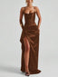 Midnight Satin Slip Gown