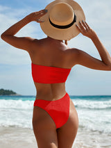 Textured High Cut Bikini