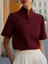 Grace Split Neck Office Blouse