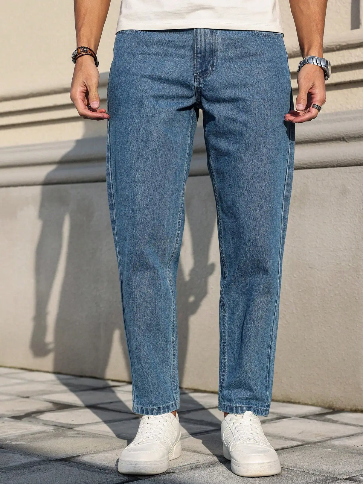 Men's Classic Blue Loose Jeans Plus Size