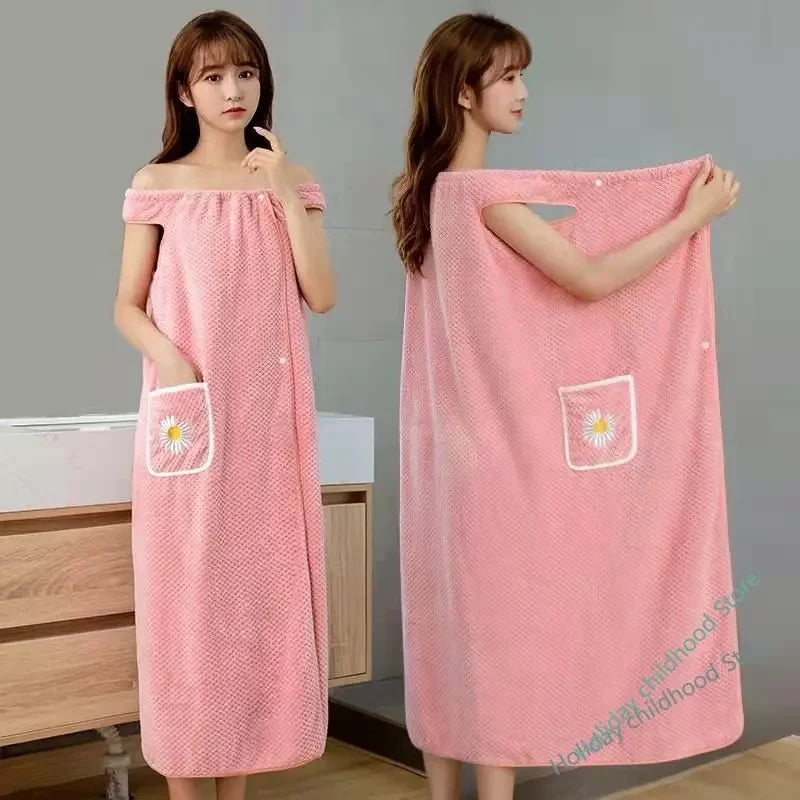 Cotton Wearable Bath Towel Wrap