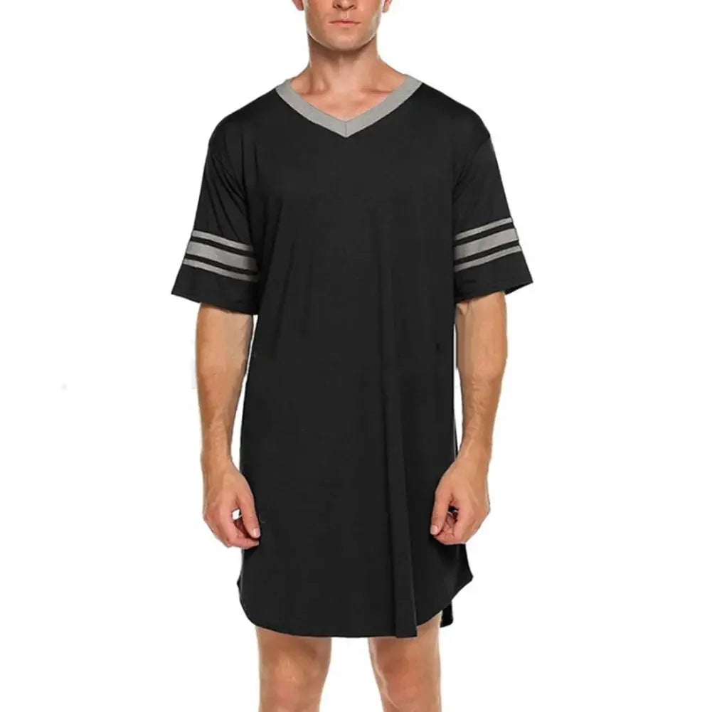 Men’s Contrast Sleep Shirt Robe
