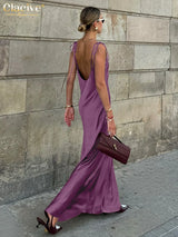 Luxe Satin Backless Maxi Dress