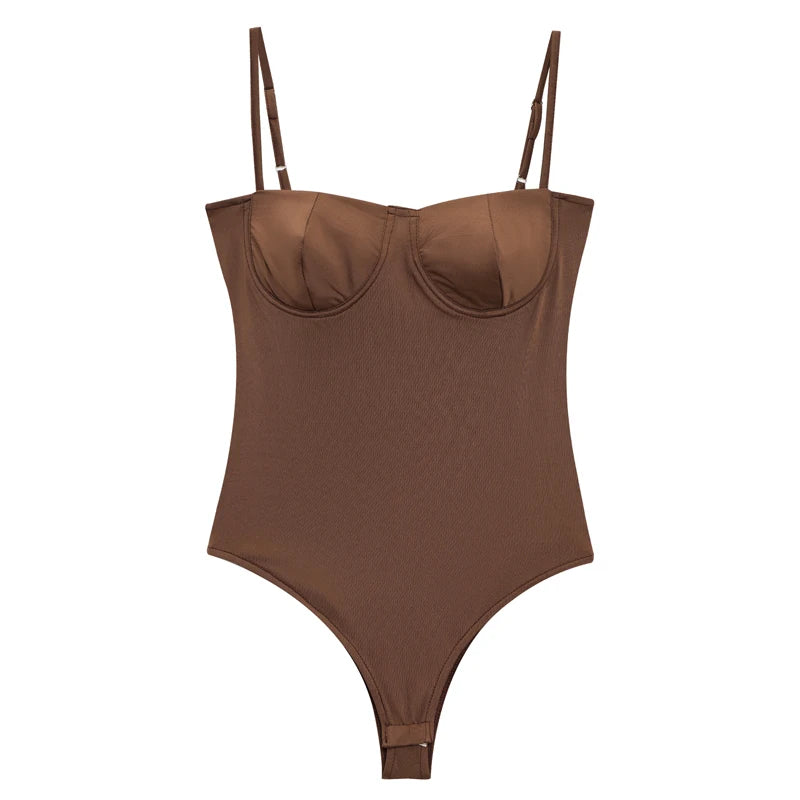 Satin Camisole Bodysuit Women – Backless Lingerie