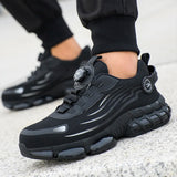 Men Rotating Button Steel Toe Safety Shoes