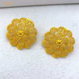 24K Gold Flower Bridal Jewelry Set