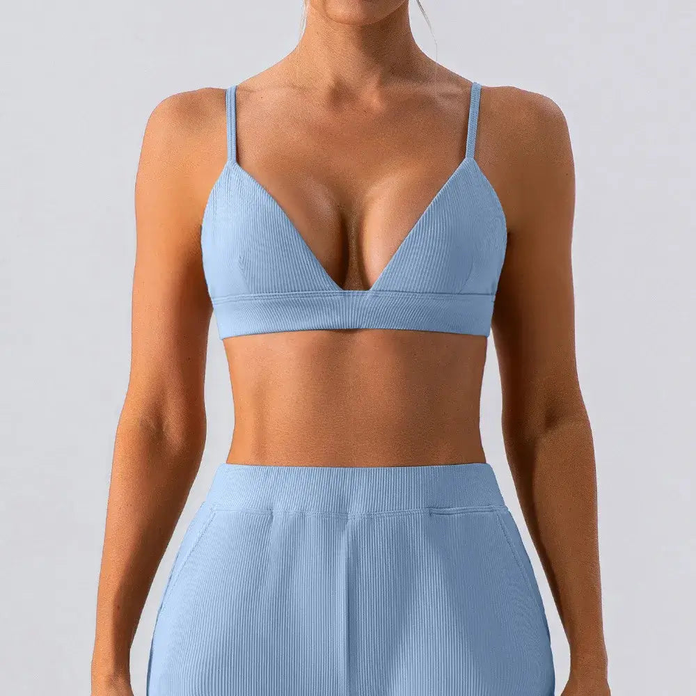 Women Ribbed Breathable Sports Bra