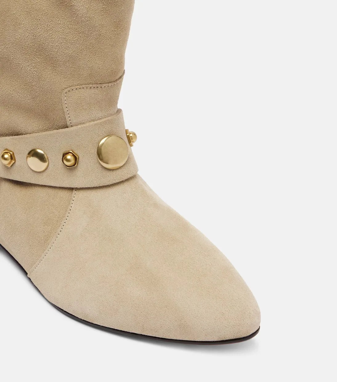 Women Rivet Embellished Ankle Boots – Casual Pointed Toe Suede