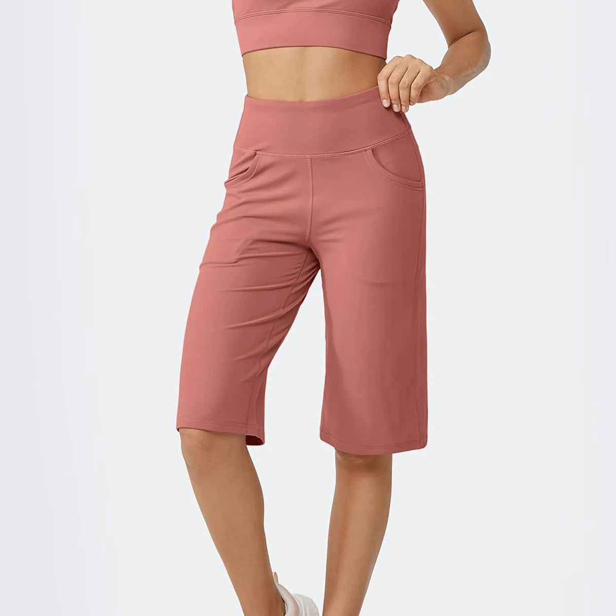 Women Capri Pants with Pockets Yoga Fit