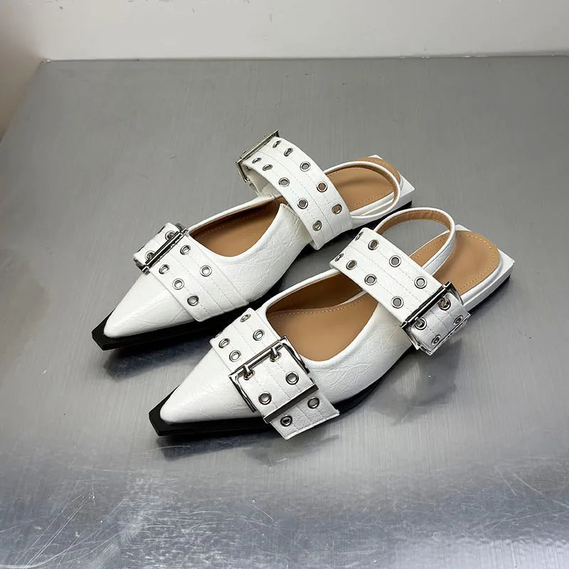 Women Flats – Pointed Toe Slingback Designer Shoes