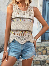 Rib Knit Sleeveless Slim Fit Crop Top