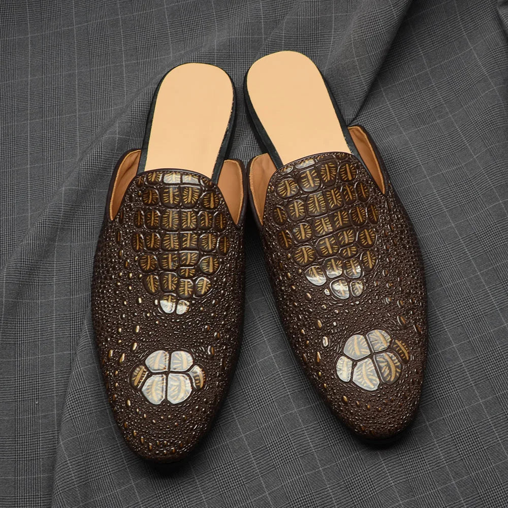 Men’s Crocodile Leather Mules