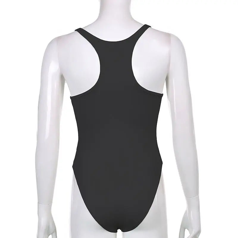 Retro Sleeveless Women's Bodysuit – Chic Slim Bodycon Summer Top