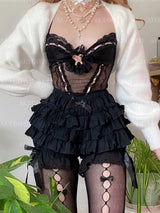 Women's Kawaii Patchwork Skirt Shorts