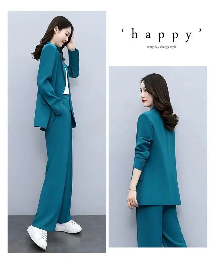 Setique™ – Blazer & Pant Set (2-Piece, Korean Loose Suit for Office & Everyday)