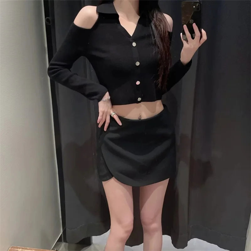 Women Asymmetrical Skort Shorts