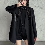 Gothiq™ – Chain Detail Streetwear Blazer (Harajuku Punk Style, Oversized Fit)