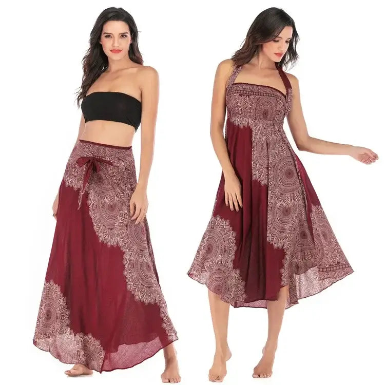 Women Vintage Plaid Button Midi Skirt