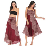 Women Vintage Plaid Button Midi Skirt