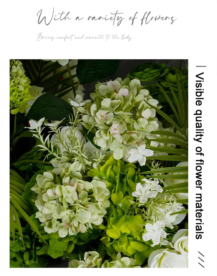 White Green Floral Arrangement Decor