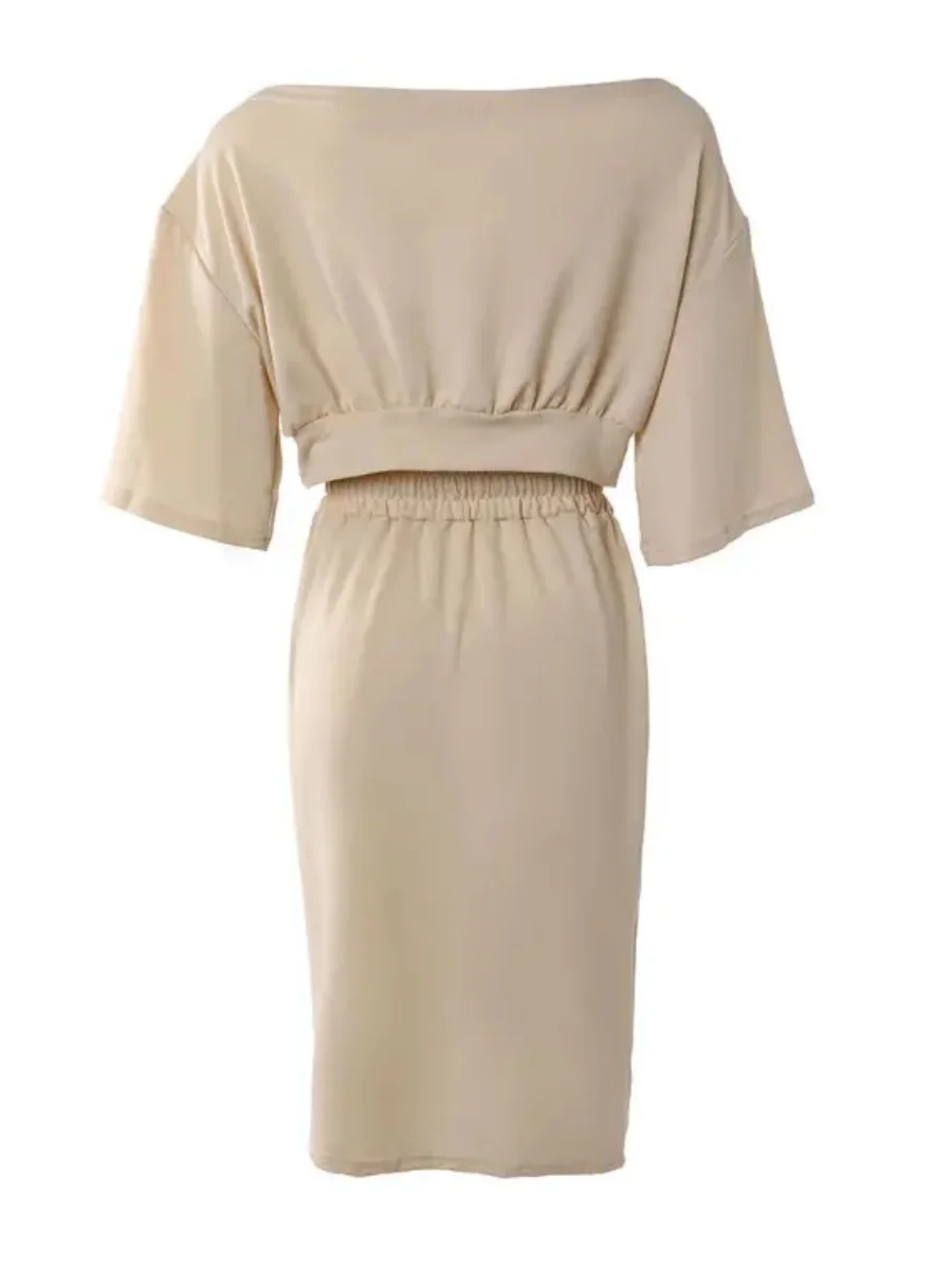 Plus Size One Shoulder Skirt Set