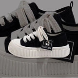 Women Canvas Shoes Soft Sole Lace Up Sneakers