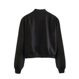 White Cropped Women's Bomber Jacket – Baseball Aviator Coat
