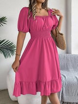 Women Square Neck Summer Dress