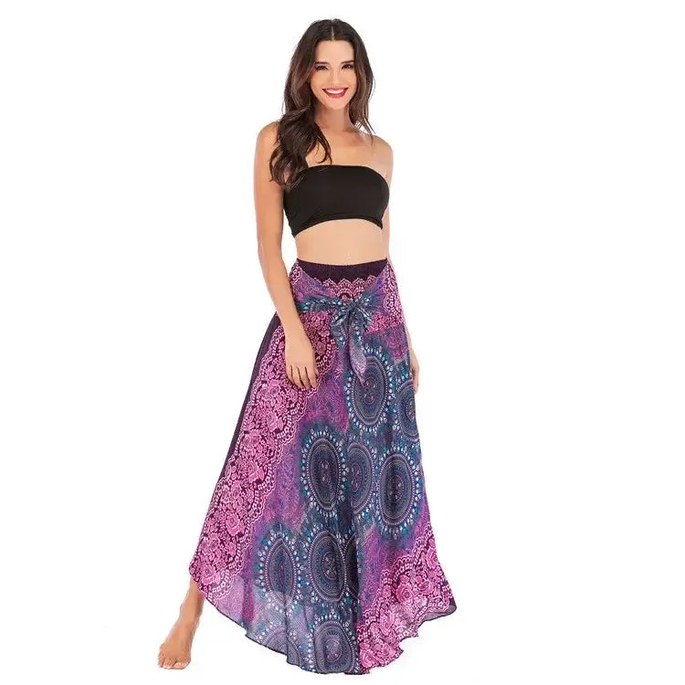 Women Vintage Plaid Button Midi Skirt