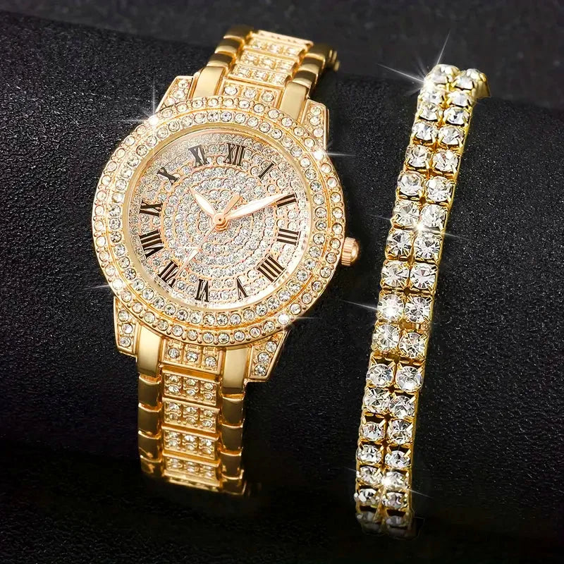 Royal Diamond Bracelet Watch Set