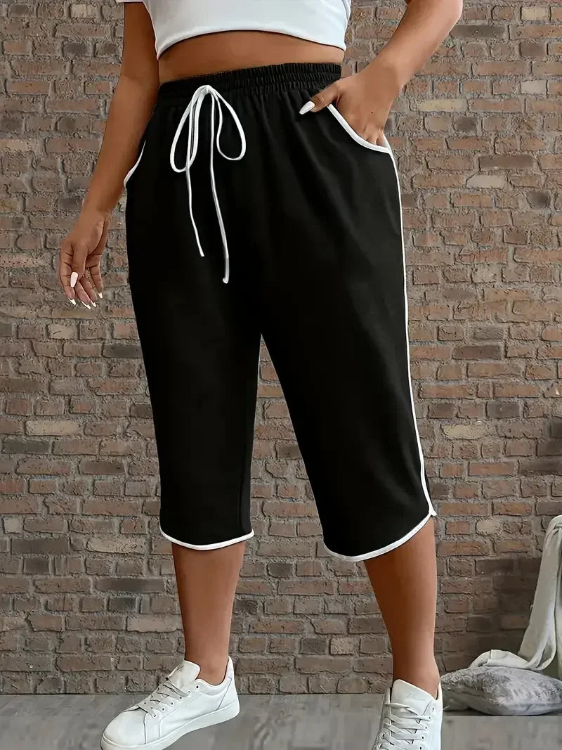 Women's Plus Size 3/4 Pants – Stretchy Casual