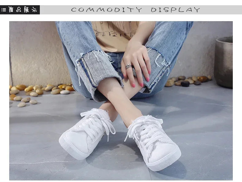 Women Canvas Slippers Casual Flat Shoes